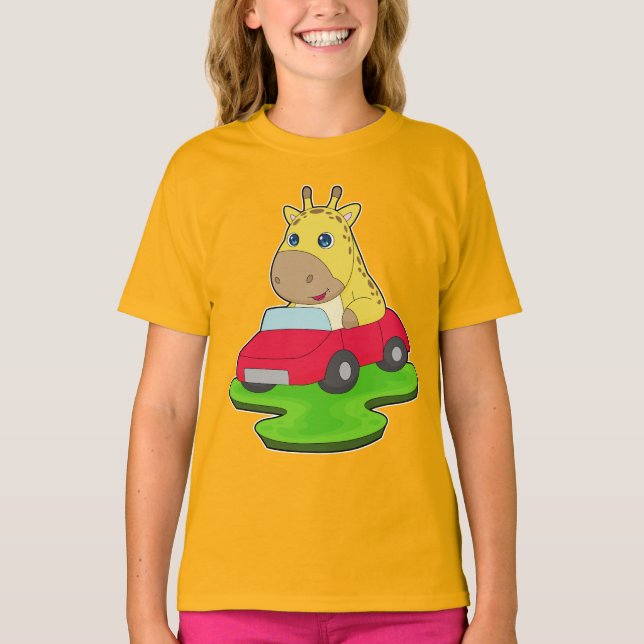 Giraffe Car T-Shirt (Front)