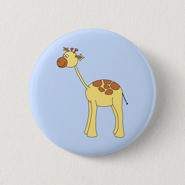 Giraffe Cartoon. Button (Front)