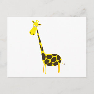 Giraffe cartoon postcard