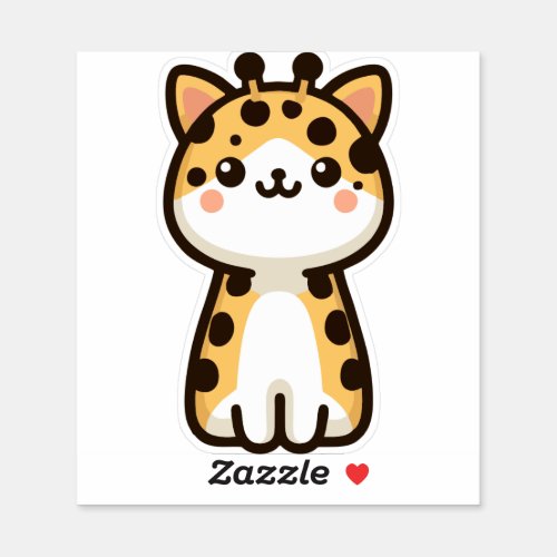 giraffe cats sticker
