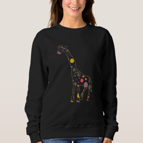 Giraffe  Celestial Animal Space Aesthetic Solar Pl Sweatshirt