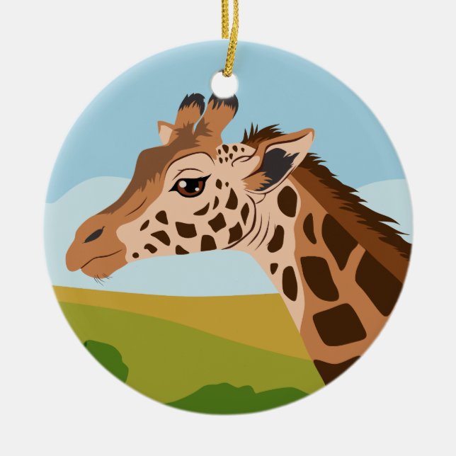 Giraffe Ceramic Ornament (Front)