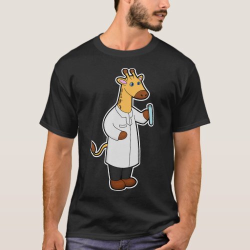 Giraffe Chemist Test tube T_Shirt