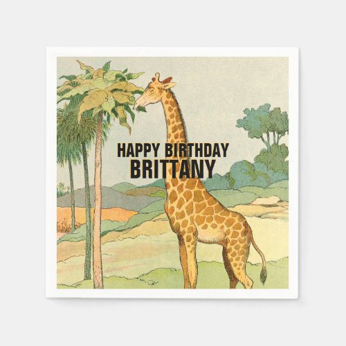 Giraffe Childrens Birthday Party Napkins