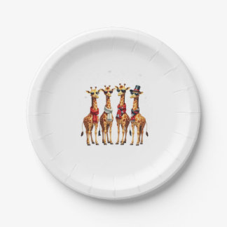 Giraffe Christmas Chic Oversized T-Shirt Paper Plates