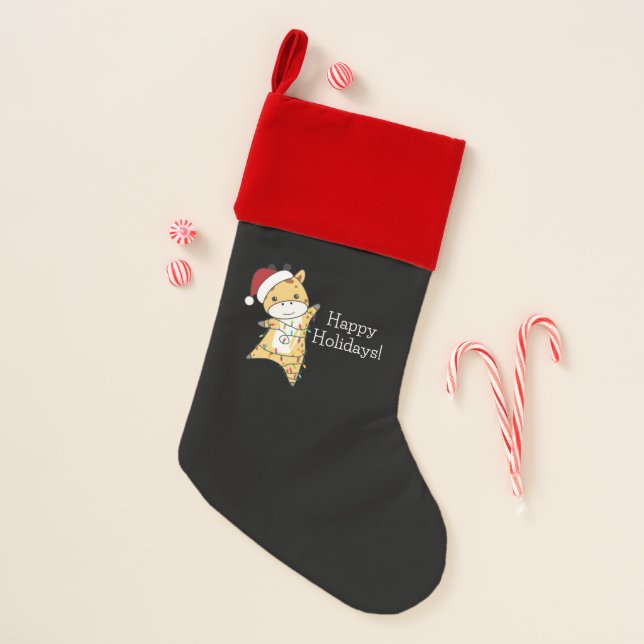 Giraffe Christmas Giraffes Winter Animals Adult Cl Christmas Stocking (Front)