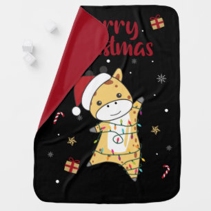 Giraffe Christmas Giraffes Winter Animals Baby Bla Blanket