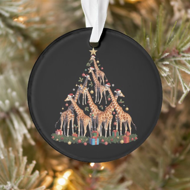 Giraffe Christmas Tree Santa African Wildlife Farm Ornament (Tree)