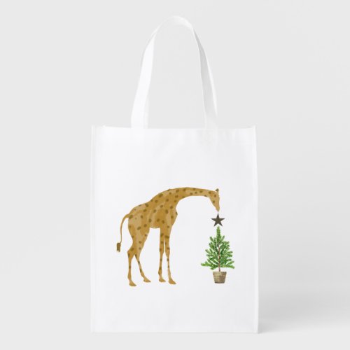 Giraffe Christmas Tree Tote Bag