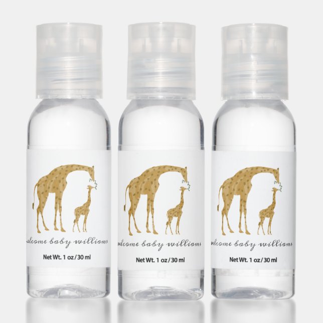 Giraffe Classic Neutral Baby Shower Hand Sanitizer (Set)