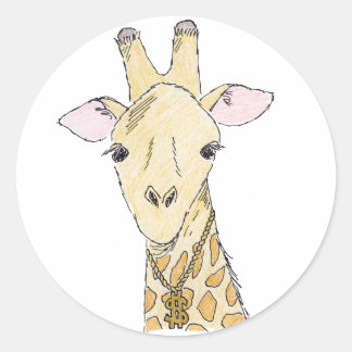 giraffe classic round sticker