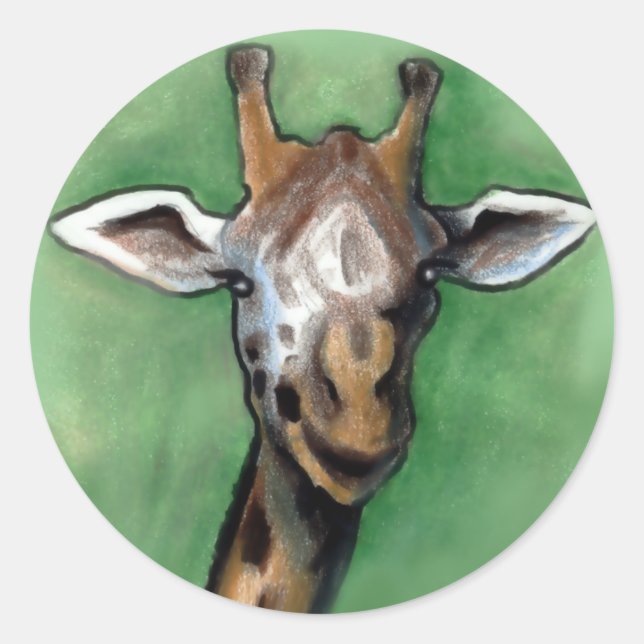 Giraffe Classic Round Sticker (Front)