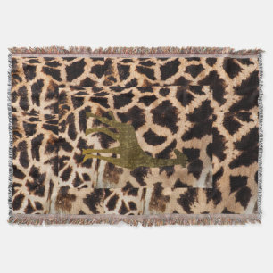 Giraffe Collage Art Animal Safari Zoo Colorful Throw Blanket