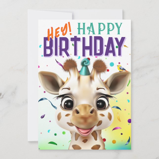 Giraffe Confetti Birthday (Front)
