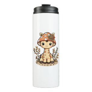 Giraffe Cottagecore Mushroom  Thermal Tumbler