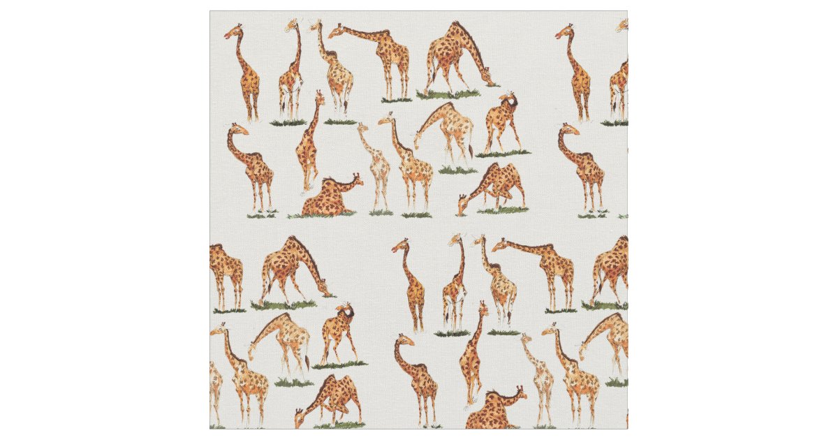 "GIRAFFE" COTTON FABRIC Zazzle