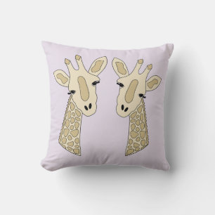 Giraffe couple throw pillow