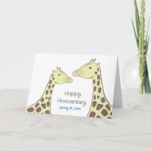 Giraffe Couple Wedding Anniversary Card