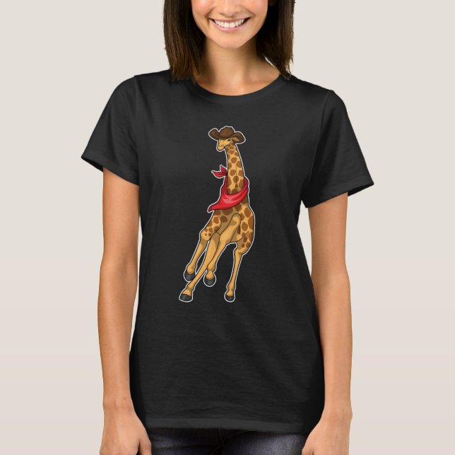 Giraffe Cowboy Cowboy hat T-Shirt (Front)