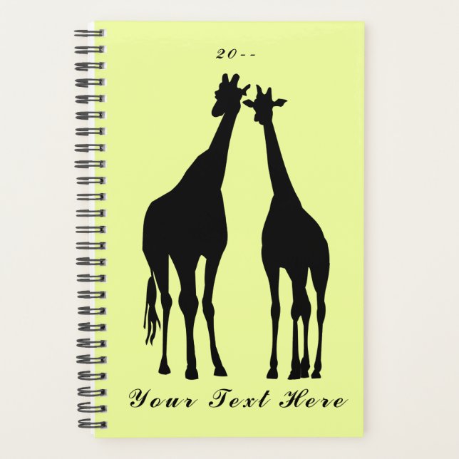 Giraffe - Customizable + Add Your Text / Name - Planner (Front)