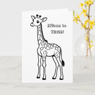 Giraffe Customized Birthday Card - COLOR ME