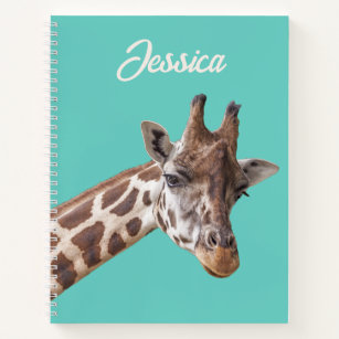 Giraffe Cute Animal Personalized Name Notebook