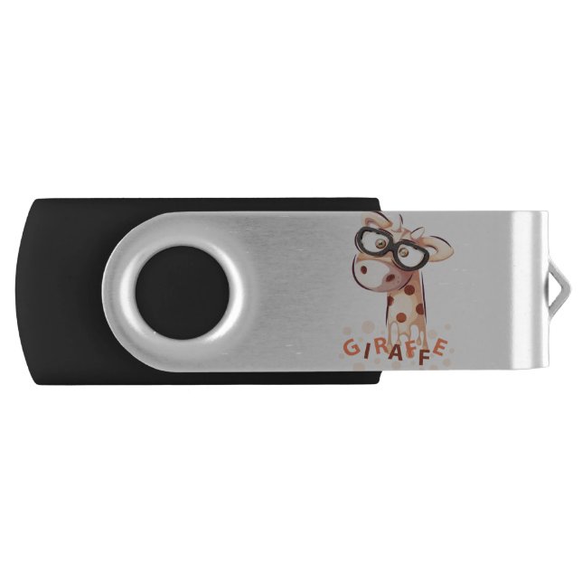 Giraffe Cute Kawaii Cartoon Flash Drive (Front)