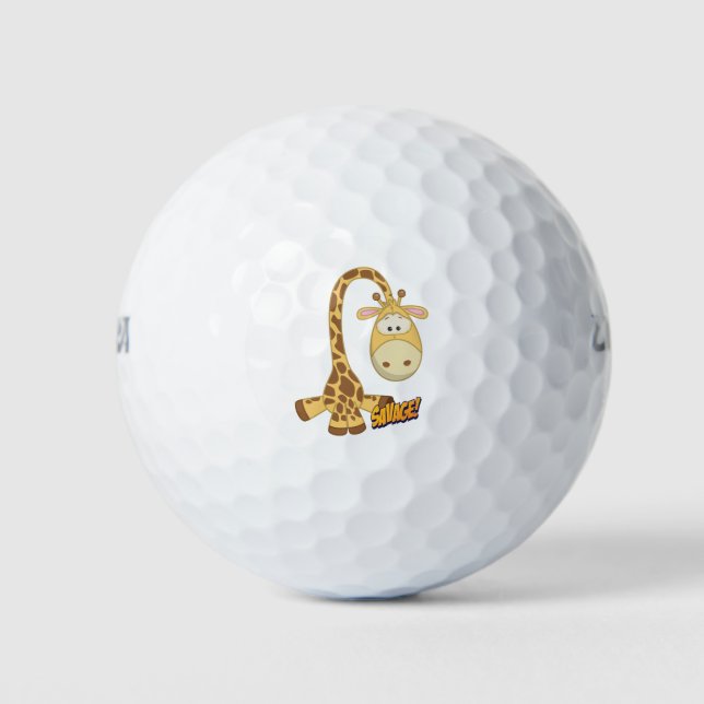 Giraffe Cute Kawaii Cartoon Golf Balls (Front)