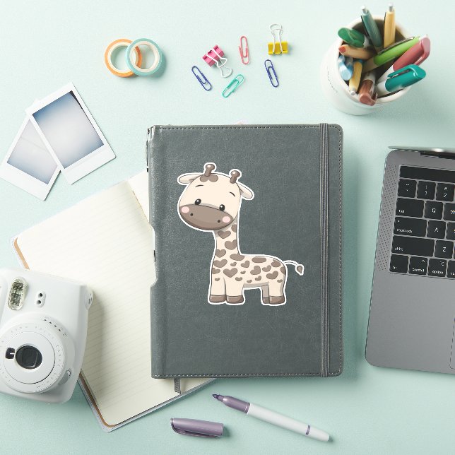 Giraffe Cute Kawaii Cartoon Sticker (iPad Cover)