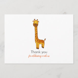 Giraffe Cute Minimalist Baby Shower Thank You