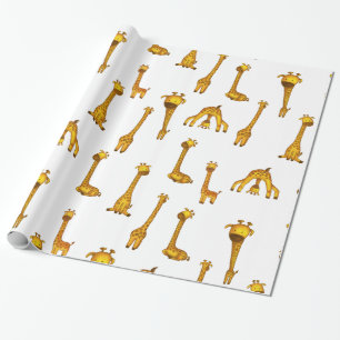 Giraffe Cute Safari Animal Pattern Wrapping Paper