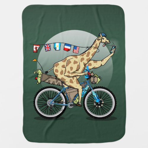 Giraffe cycle touring baby blanket