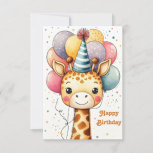Giraffe Design Birthday Card