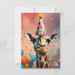 Giraffe design, colorful thank you card