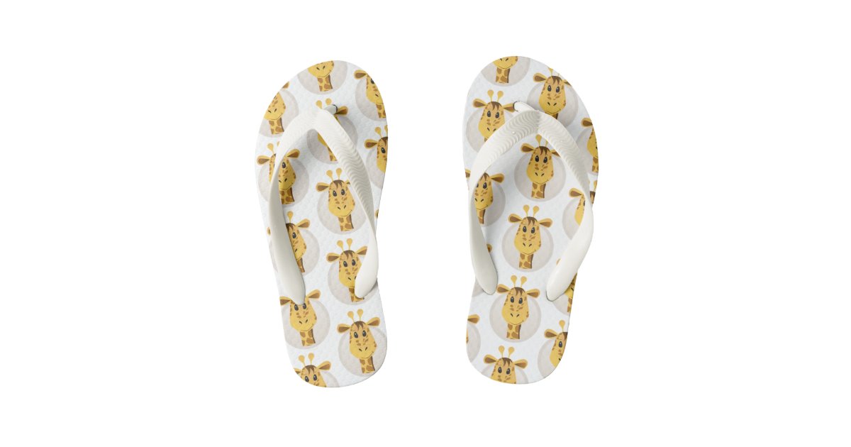 Cute Walk by Babyhug Slip On Flip Flops with Giraffe Print - Yellow main image 1