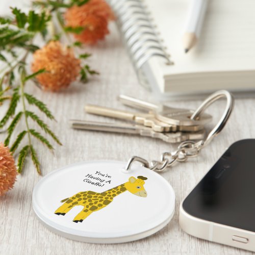 Giraffe Design Personalised Keychain