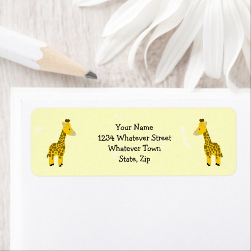 Giraffe Design Return Address Label