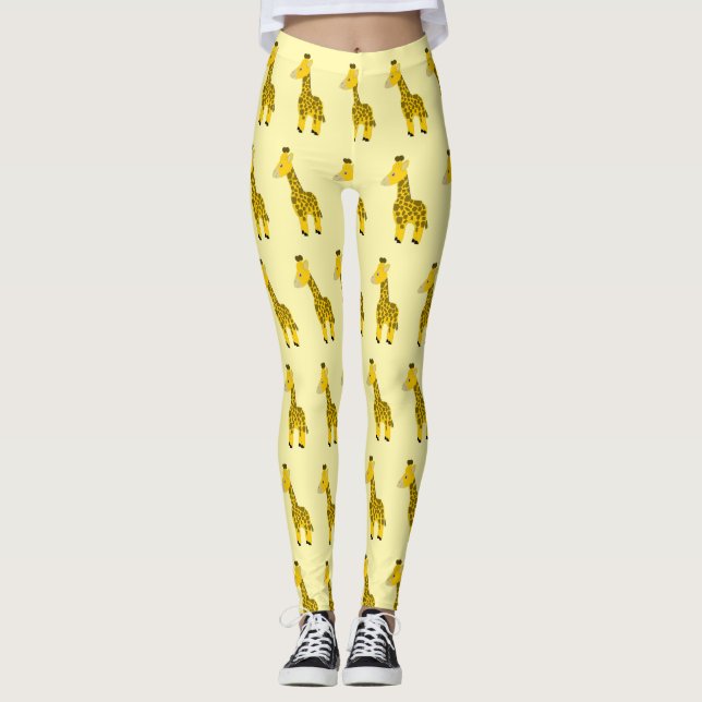 Giraffe Design You Choose Background Colour Leggings (Front)
