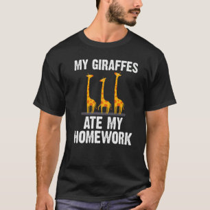 Giraffe Designs Kids Toddlers Safari Wildlife Anim T-Shirt