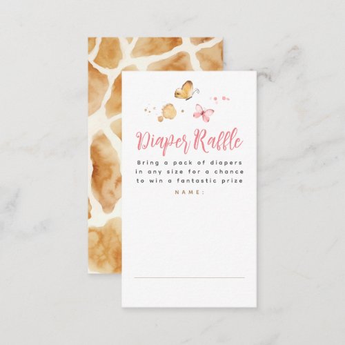 Giraffe Diaper Raffle Baby Shower Tickets Enclosure Card