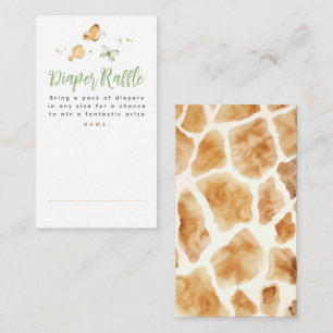 Giraffe Diaper Raffle Baby Shower Tickets  Enclosure Card