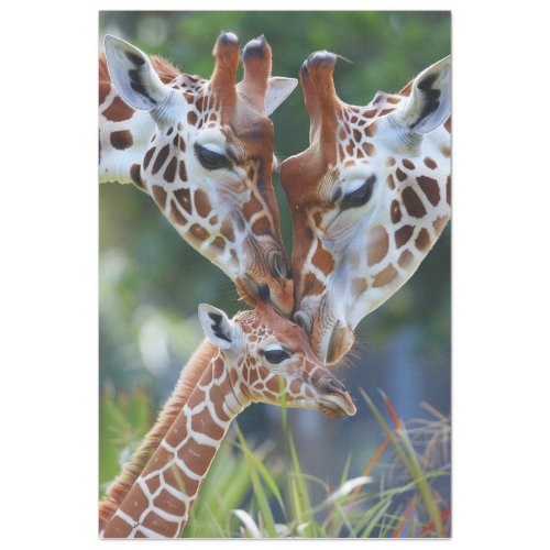Giraffe Digital Art Family Decoupage  Tissue Paper
