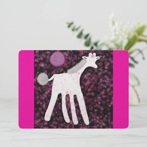 Giraffe disco New Year  Holiday Card