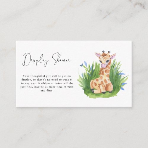 Giraffe _ Display shower Enclosure Card