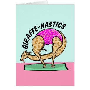 Giraffe doing gymnastics cards