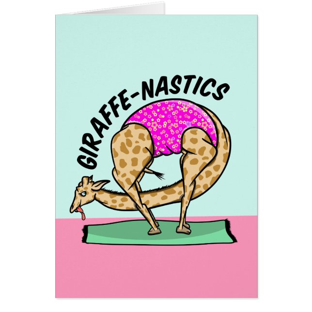 Giraffe doing gymnastics cards (Front)
