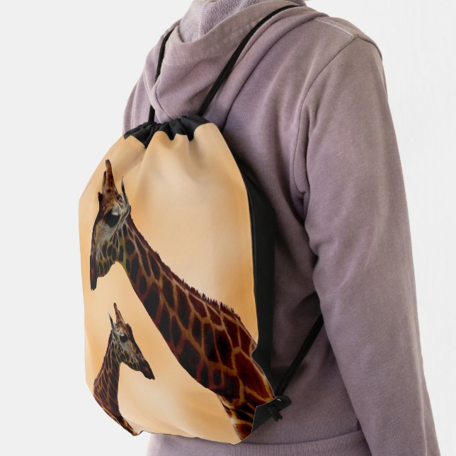 Giraffe Double Trouble,   Drawstring Bag (Insitu)