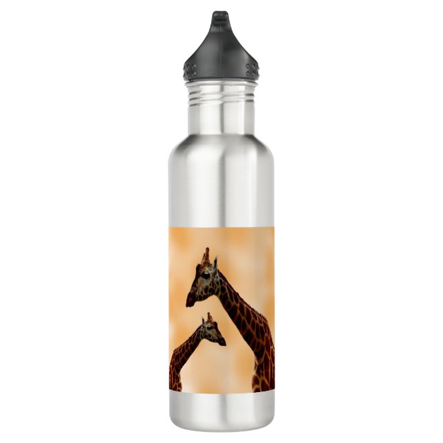 Giraffe Double Trouble,   Stainless Steel Water Bottle (Right)