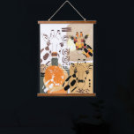 Giraffe Earth Tones Modern Abstract Pop Art Hanging Tapestry<br><div class="desc">Modern abstract wall hanging with giraffe animals and organic shapes in pop art portrait style.  Cool mixed media design in earth tones of golden sand beige burnt orange and green.</div>