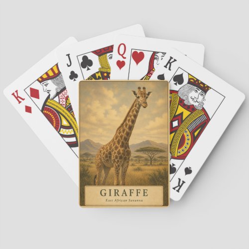 Giraffe East African Savanna VINTAGE Poker Cards